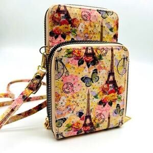 Cute Paris themed sparkly crossbody purse